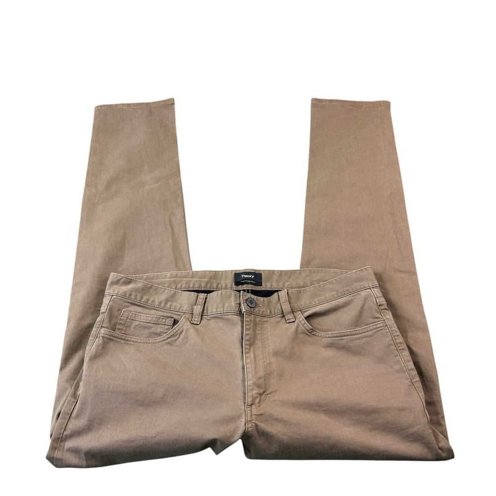 Theory Brown Haydin Straight Slim Fit‎ 5 Pocket Men's Pant Size 34x31